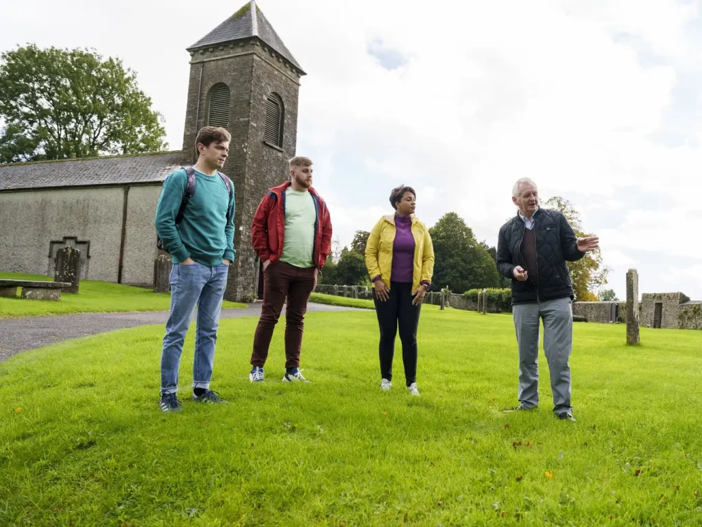 A group of visitors at Edgeworth Literary Trail